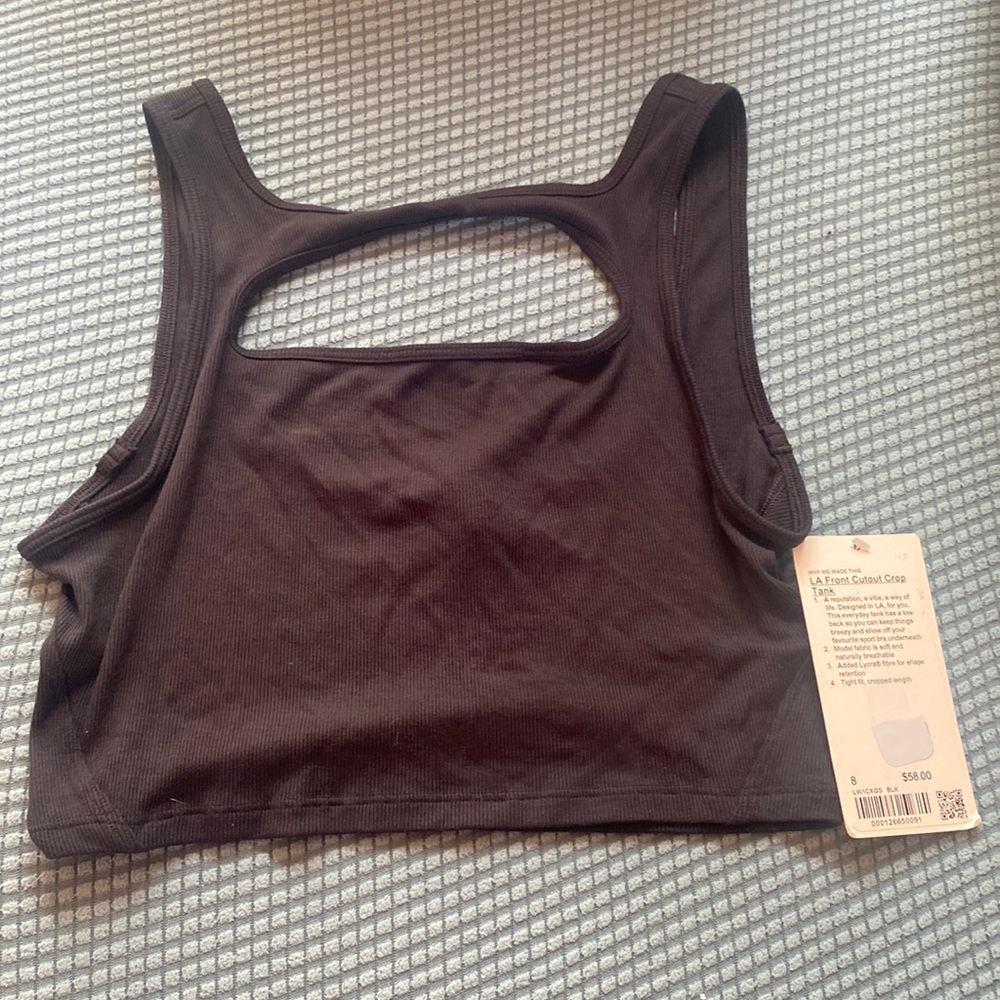 LA front cutout crop tank size 8